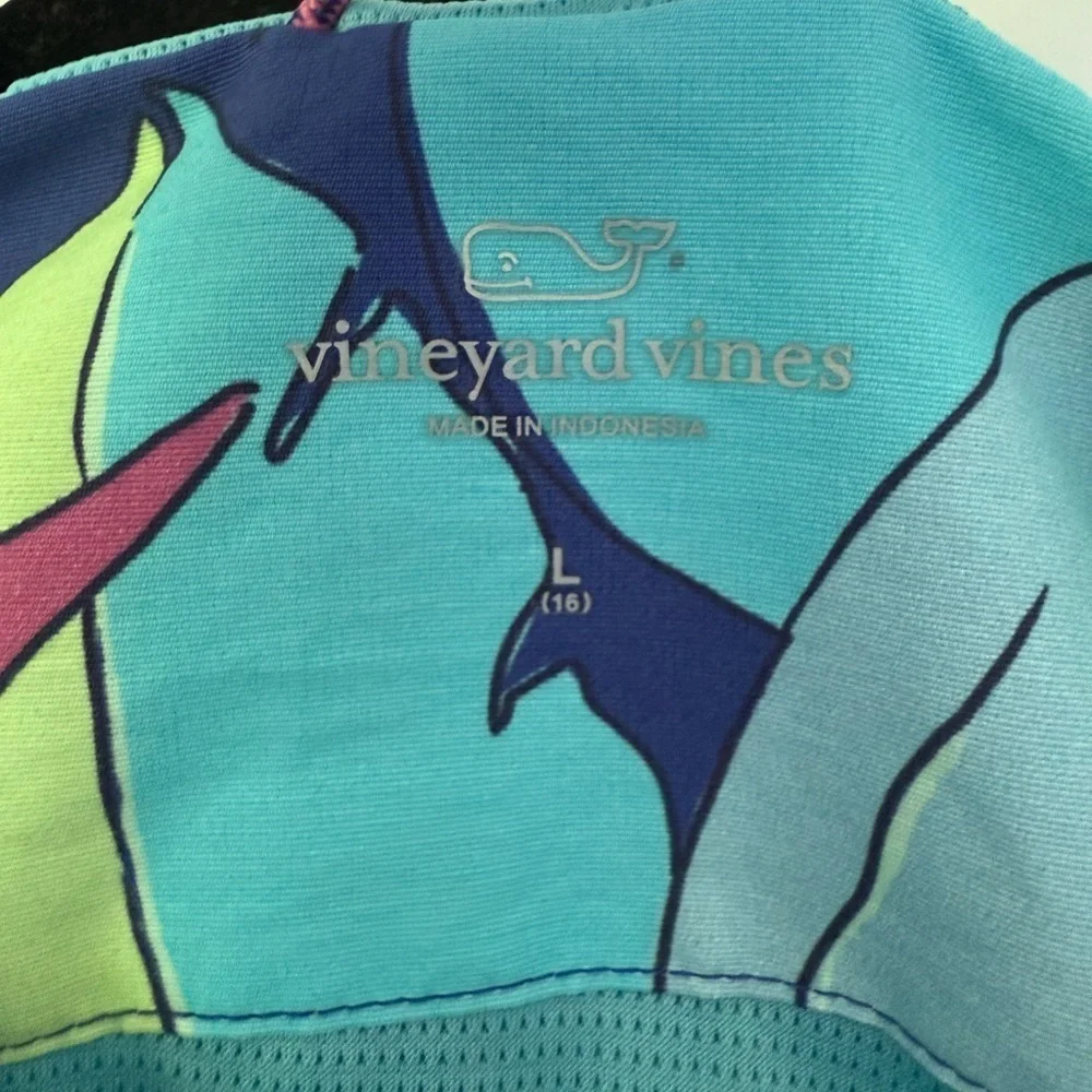 Vineyard Vines Maritime Blue Anorak Spring summer jacket Boys size 16 Large NWT